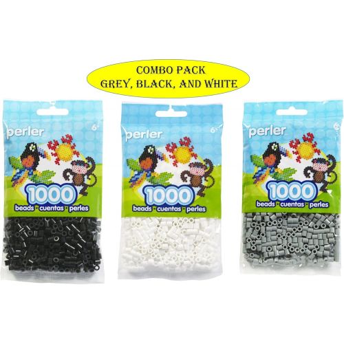  [아마존베스트]Perler Bead Bag, Grey (Grey-Black-White)