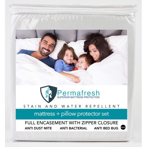  Permafresh Bed Bug and Dust Mite Control Water-Resistant Polypropylene Basic Bed Protector Set