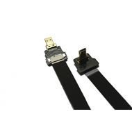 Permanent Flat Slim Thin Small HDMI FPV HDMI Cable Micro HDMI 90 Degree Angled Male to Micro HDMI Straight Male for brushless Gimbal handhold Gimbal dsrl FPV DJI Drone Black 30CM