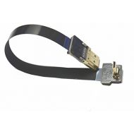 Permanent Short Micro HDMI 90 Flat Slim Thin HDMI Cable Micro HDMI 90 Degree to Standard HDMI Full HDMI Normal HDMI for Gopro Sony A7RII A7SII A9 A6500 A6300(Not for Sony a6000)) (15CM, 5.85