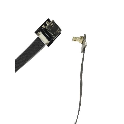  Permanent Standard HDMI Female to Micro HDMI 90 Degree Angled Flat HDMI Cable for Gopro Sony A7RII A7SII A9 A6500 A6300 Gimbal Drone Black (10CM, AFemale-D2-1.97)