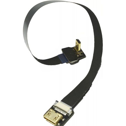  Permanent Black 20CM FPV HDMI Cable Micro HDMI Male 90 Degree Angled to Mini Female HDMI for Gopro Sony A7RII A7SII A9 A6300 A6500（Reverse Socket of A6000）