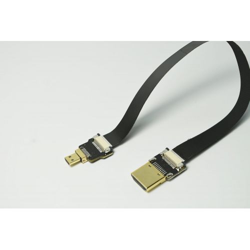  Permanent Black FPV HDMI Cable Micro HDMI to Standard HDMI Type A Full HDMI Normal HDMI for panasonic lumix GH4 GOPRO blackmagic BMPCC Sony Alpha Sony A5000 A6000 A7R A7S A6300 A6500 (20CM)