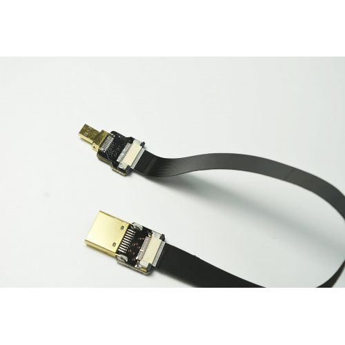  Permanent Black FPV HDMI Cable Micro HDMI to Standard HDMI Type A Full HDMI Normal HDMI for panasonic lumix GH4 GOPRO blackmagic BMPCC Sony Alpha Sony A5000 A6000 A7R A7S A6300 A6500 (20CM)