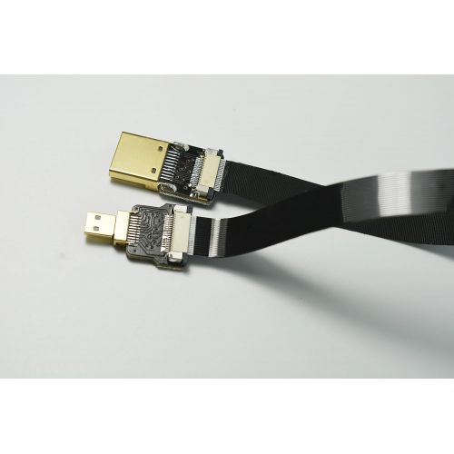  Permanent Black FPV HDMI Cable Micro HDMI to Standard HDMI Type A Full HDMI Normal HDMI for panasonic lumix GH4 GOPRO blackmagic BMPCC Sony Alpha Sony A5000 A6000 A7R A7S A6300 A6500 (20CM)