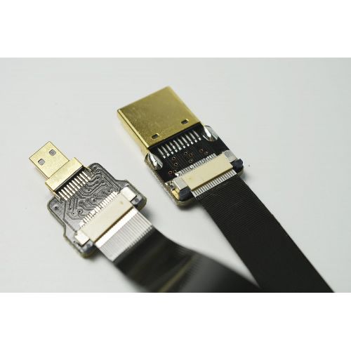  Permanent Black FPV HDMI Cable Micro HDMI to Standard HDMI Type A Full HDMI Normal HDMI for panasonic lumix GH4 GOPRO blackmagic BMPCC Sony Alpha Sony A5000 A6000 A7R A7S A6300 A6500 (20CM)