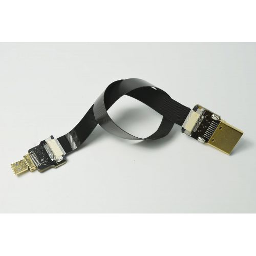  Permanent Black FPV HDMI Cable Micro HDMI to Standard HDMI Type A Full HDMI Normal HDMI for panasonic lumix GH4 GOPRO blackmagic BMPCC Sony Alpha Sony A5000 A6000 A7R A7S A6300 A6500 (20CM)