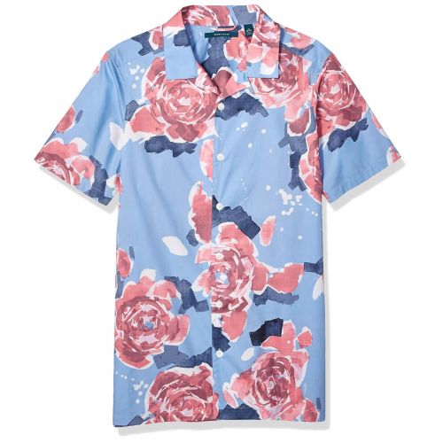  Perry Ellis Mens Big and Tall Rose Print Short Shirt