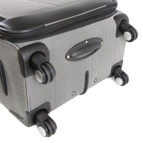  Perry Ellis Lexington II Lightweight Large Check-in Spinner Luggage, Herringbone