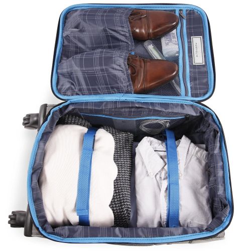  Perry Ellis Lexington II Lightweight Carry-on Spinner Luggage, Herringbone