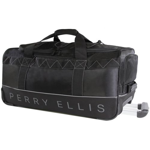  Perry Ellis Mens Extra Large 35 Rolling Bag-A335 Duffel Bag Black/Grey One Size