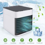 Air Conditioner Fan, Air Personal Space Cooler Small Desktop Fan Quiet Personal Table Fan Mini Evaporative Air Circulator Cooler Humidifier Bladeless Quiet for Office, Dorm, Room