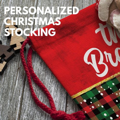  Personalization Lab Set of 4, Custom Christmas Name Stockings w/ 9 Patterns 12 Font - 16 inches Personalized Name, Santa, Unicorn, Snowman, Reindeer, Penguin, Fireplace Holiday Stocking Decorations, G