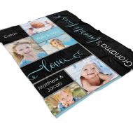 PersonalizeItFreeNY Personalized Photo Blanket, Grandma Family Photo Blanket, Grandparents Fleece Throw, Nana Blanket, Mothers Day Gifts. Photo Collage Blanket