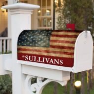 PersonalizeItFreeNY Custom American Flag Old Glory Personalized Mailbox Cover Magnetic Mail Box Wrap Yard Garden Decor Personalized w your Name or Address