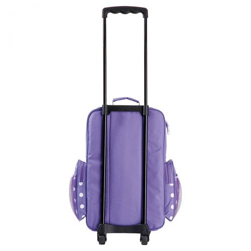  Personalized Rolling Luggage for Kids  Purple Polka Dot Design, 6” x 15.5 x 23H, By Lillian Vernon