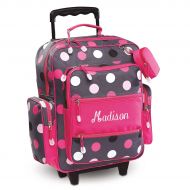Personalized Rolling Luggage for Kids  Grey Multi-Dots Design, 20H x 12 x 5, By Lillian Vernon