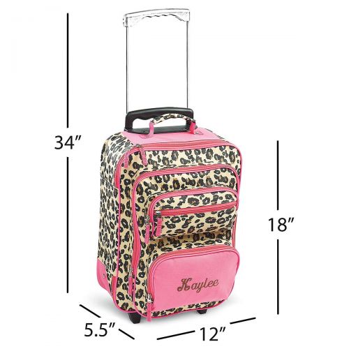  Personalized Rolling Luggage for Kids  Leopard Spots Design, 5” x 12 x 20H, By Lillian Vernon