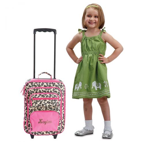  Personalized Rolling Luggage for Kids  Leopard Spots Design, 5” x 12 x 20H, By Lillian Vernon