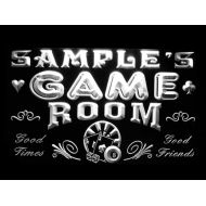 Name Personalized Custom Game Room Man Cave Bar Beer Neon Sign White 24x16 inches st4s64-PL-tm-w