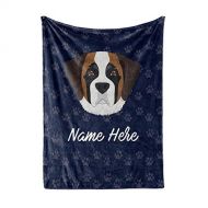 Personalized Corner Personalized Custom Pet St Bernard Fleece and Sherpa Throw Blanket for Men, Women, Kids, Babies - Matching Pet Blankets Perfect for Bedtime, Bedding or as Gift