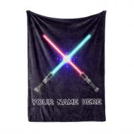Personalized Corner Personalized Lightsaber Theme Fleece Throw Blanket - Perfect for Home, Travel, Kids, Gifts, Presents, Baby Blanket (50 x 60 - Child)