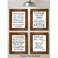 Personalized Signs by Lone Star Art Winnie the Pooh Quotes and Sayings - Set of Four Photos (8x10) Unframed - Makes a Great Gift Under $20 for Nursery Rooms, Boys Room or Girls Room Decor: Home & Kitchen