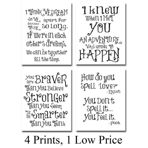  Personalized Signs by Lone Star Art Winnie the Pooh Quotes and Sayings - Set of Four Photos (8x10) Unframed - Makes a Great Gift Under $20 for Nursery Rooms, Boys Room or Girls Room Decor: Home & Kitchen