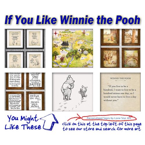  Personalized Signs by Lone Star Art Winnie the Pooh Quotes and Sayings - Set of Four Photos (8x10) Unframed - Makes a Great Gift Under $20 for Nursery Rooms, Boys Room or Girls Room Decor: Home & Kitchen