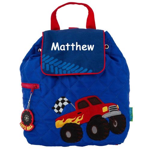  Personalized Stephen Joseph Stephen Joseph Personalized Flaming Red Monster Truck Quilted Backpack with Name