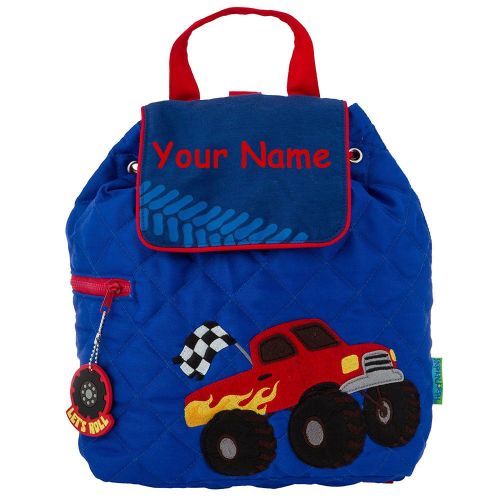  Personalized Stephen Joseph Stephen Joseph Personalized Flaming Red Monster Truck Quilted Backpack with Name