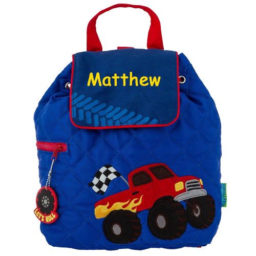  Personalized Stephen Joseph Stephen Joseph Personalized Flaming Red Monster Truck Quilted Backpack with Name