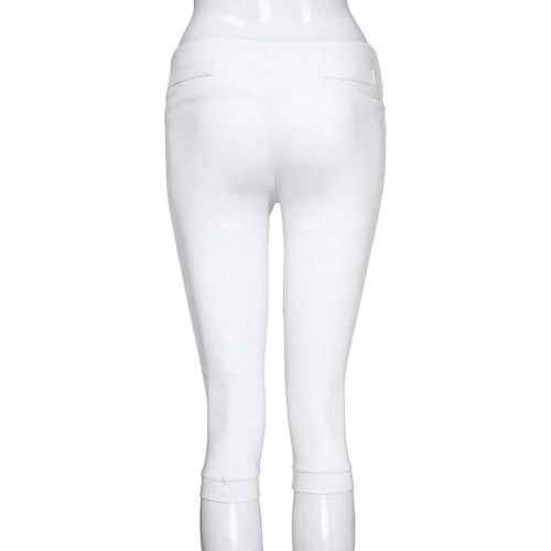  [아마존베스트]Pervobs Women Pants Pervobs Women Plus Size Solid Button Zipper High Waist Calf-Length Pants Trousers