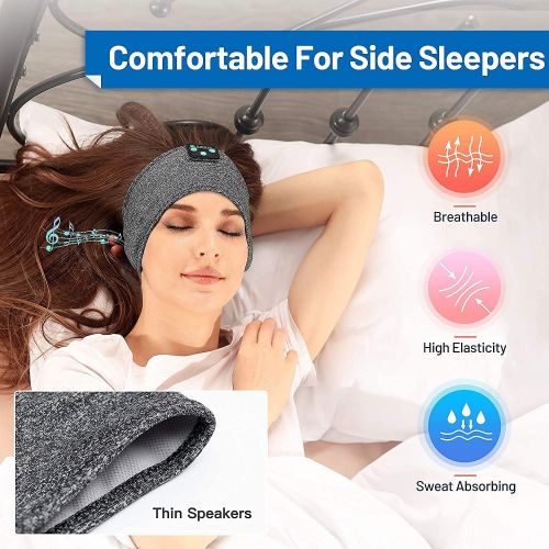  Sleep Headphones, Perytong Bluetooth Sports Headband Headphones with Ultra-Thin HD Stereo Speakers Perfect for Sleeping,Workout,Jogging,Yoga,Insomnia, Air Travel, Meditation