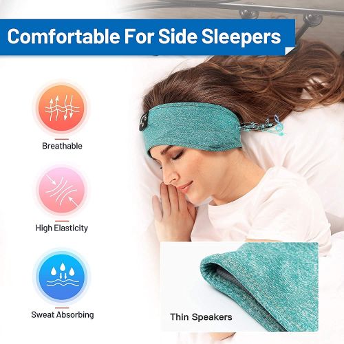  Sleep Headphones, Perytong Bluetooth Sports Headband Headphones with Ultra-Thin HD Stereo Speakers Perfect for Sleeping,Workout,Jogging,Yoga,Insomnia, Air Travel, Meditation