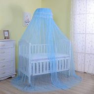 [아마존베스트]Pesp Baby Infant Toddler Bed Dome Cots Mosquito Netting Hanging Bed Net Mosquito Bar Frame Palace-Style Crib Bedding Set (Mosquito Net Without Stand, Blue)