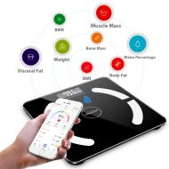 Pesters Bluetooth Smart Digital Weighing Scale Body Fat Scale OKOK App Black