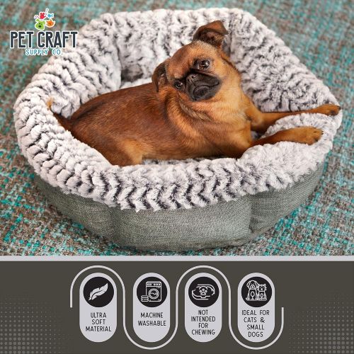  Pet Craft Supply Co. Soho Round Machine Washable Memory Foam Comfortable Ultra Soft All Season Self Warming Cat & Dog Bed