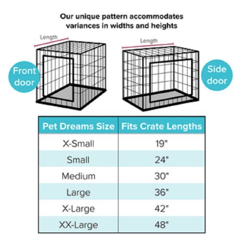  Pet Dreams New Double Door 3 Piece Crate Bedding Set. The Original Crate Cover, Crate PAD and Bumper JUST GOT Better! Fits Midwest Crate