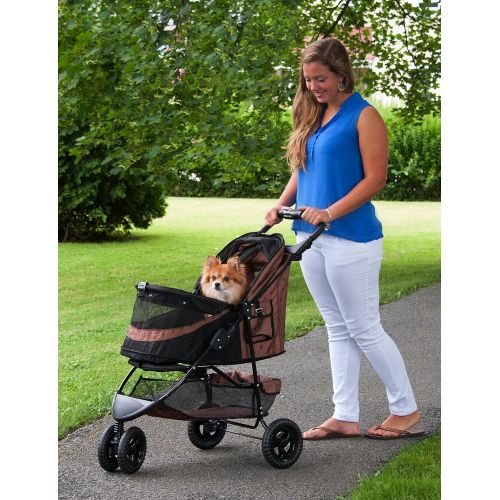  Pet Gear No-Zip Special Edition 3 Wheel Pet Stroller for Cats/Dogs, Zipperless Entry, Easy One-Hand Fold, Removable Liner