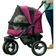 Pet Gear NO-Zip Double Pet Stroller, Zipperless Entry, for Single or Multiple DogsCats, Plush Pad + Weather Cover Included, Large Air Tires