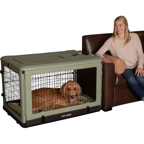  Pet Gear “The Other Door” 4 Door Steel Crate with Plush Bed + Travel Bag for CatsDogs