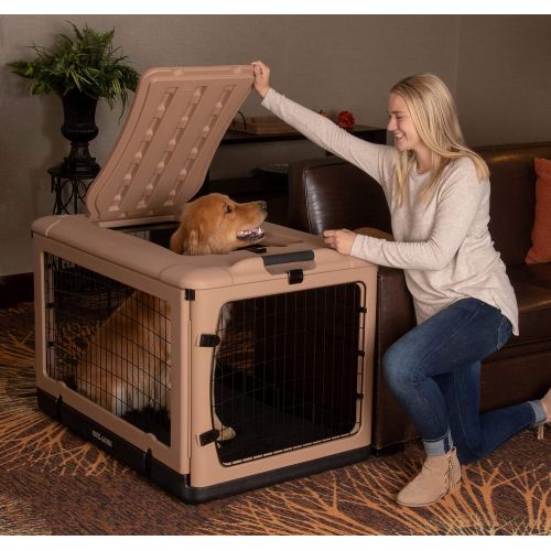  Pet Gear “The Other Door” 4 Door Steel Crate with Plush Bed + Travel Bag for Cats/Dogs