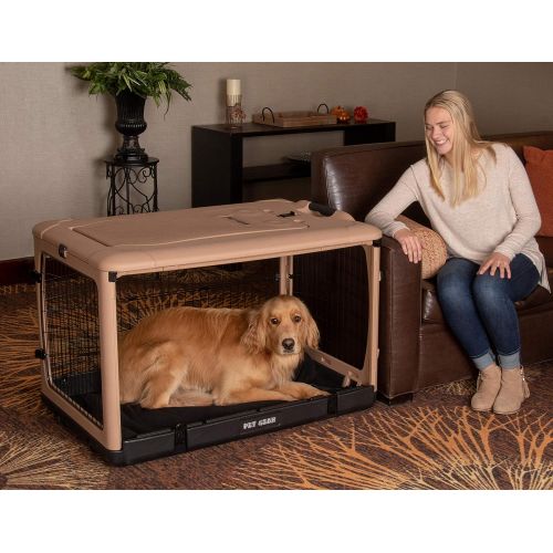  Pet Gear “The Other Door” 4 Door Steel Crate with Plush Bed + Travel Bag for Cats/Dogs
