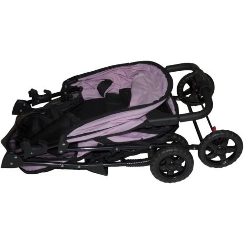  Pet Gear Happy Trails Pet Stroller for Cats/Dogs, Easy One-Hand Fold with Removable Liner, Storage Basket, Mesh Ventilation