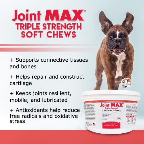  Pet Health Solutions Joint MAX Triple Strength Soft Chews Glucosamine Chondroitin with MSM for Dogs Hip & Joint, Made in USA