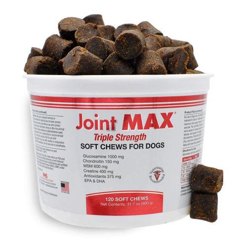  Pet Health Solutions Joint MAX Triple Strength Soft Chews Glucosamine Chondroitin with MSM for Dogs Hip & Joint, Made in USA