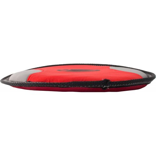  PET LIFE Fribee Toss Extreme Neoprene Floatation Floating Waterproof Frisbee Chew-Tough Durable Pet Dog Toy, Red/Black
