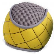PET LIFE Bark-Active Neoprene Mesh Flotation Floating Waterproof Ball Fetch Pet Dog Toy, Yellow/Grey