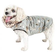 Pet Life Luxe Gold-Wagger Gold-Leaf Designer Fur Dog Jacket Coat
